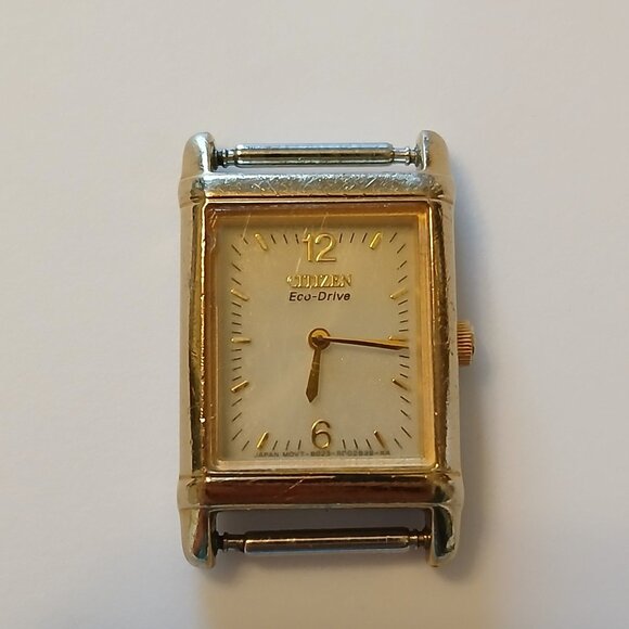 Citizen Eco-Drive Women Gold Tone Rectangle Dial B023-S001561 Watch Case - Picture 1 of 12